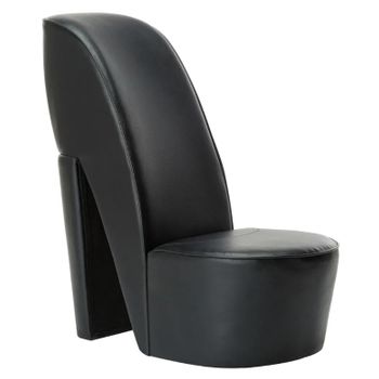 Sillón Con Forma De Zapato De Tacón Cuero Sintético Negro