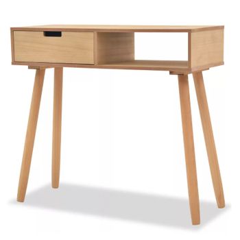 Mesa Consola De Madera Maciza De Pino 80x30x72 Cm Marrón