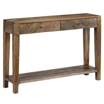 Mesa Consola De Madera Maciza De Mango 118x30x80 Cm Marrón