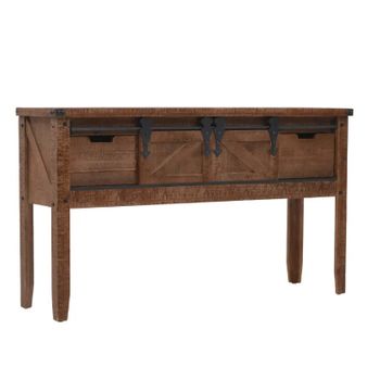 Mesa Consola De Madera De Abeto Maciza Marrón 131x35,5x75 Cm