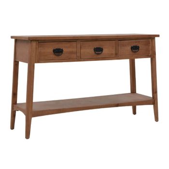 Mesa Consola De Madera De Abeto Maciza Marrón 126x40x77,5 Cm