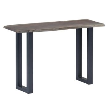 Mesa Consola 115x35x76 Cm Madera Maciza De Acacia Y Hierro Gris