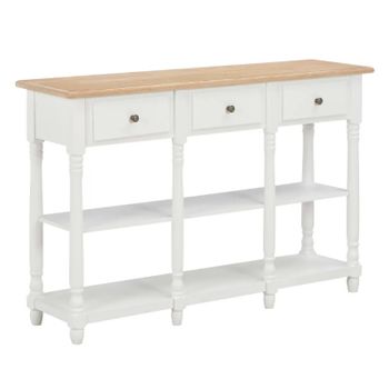 Mesa Consola De Mdf Blanca 120x30x76 Cm