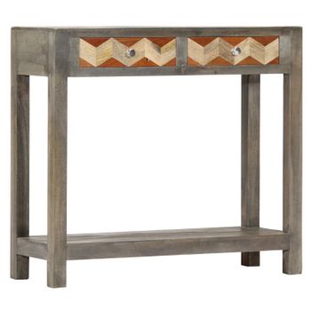 Mesa Consola De Madera Maciza De Mango Gris 86x30x76 Cm