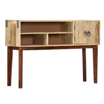 Mesa Consola De Madera Maciza De Mango Rugosa 115x30x76 Cm Marrón