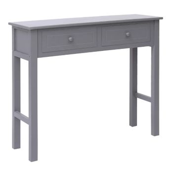 Mesa Consola De Madera Gris 90x30x77 Cm