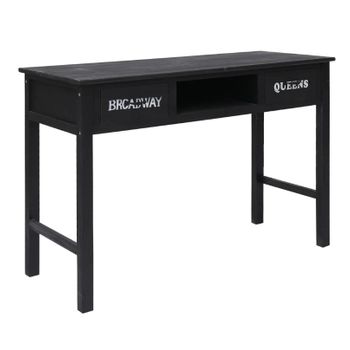 Mesa Consola De Madera Negra 110x45x76 Cm