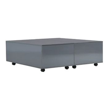 Mesa De Centro Gris Brillo 100x100x35 Cm