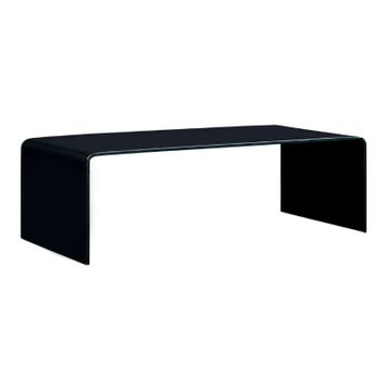 Mesa De Centro De Vidrio Templado Negro 98x45x31 Cm