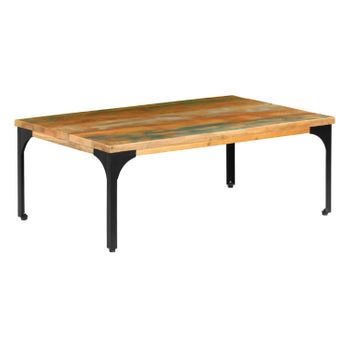 Mesa De Centro Madera Maciza Reciclada 100x60x35 Cm Marrón