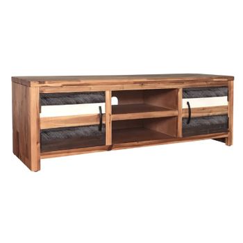 Mueble Para Tv De Madera Maciza De Acacia 120x35x40 Cm Marrón