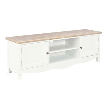 Mueble Para Tv De Madera Blanco 120x30x40 Cm