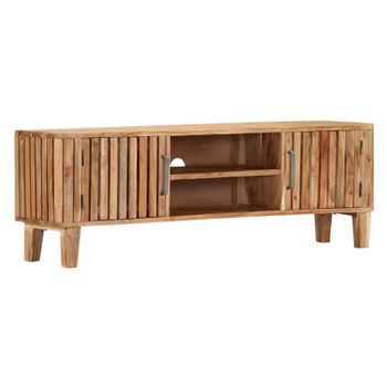 Mueble Para Tv De Madera Maciza De Acacia 130x30x45 Cm Marrón