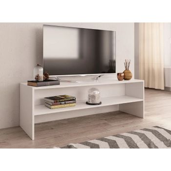 Mueble Para Tv Madera Contrachapada Blanco 120x40x40 Cm