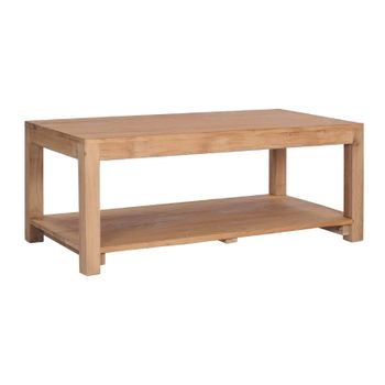 Mesa De Centro De Madera Maciza De Teca 100x50x40 Cm Marrón