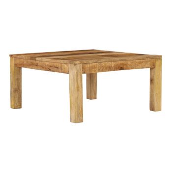 Mesa De Centro De Madera De Mango Maciza 80x80x40 Cm Marrón