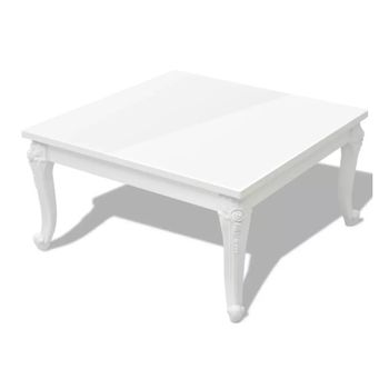 Mesa De Centro 80x80x42 Cm Blanco Brillante