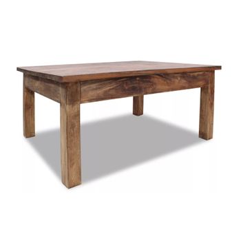 Mesa De Centro De Madera Maciza Reciclada 98x73x45 Cm Marrón