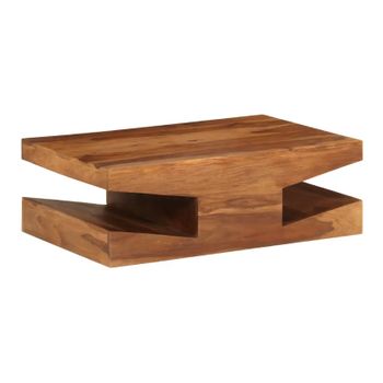 Mesa De Centro De Madera Maciza De Sheesham 90x60x30 Cm Marrón