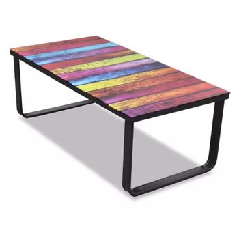 Mesa De Centro Con Superficie Con Impresión De Arcoiris Multicolor