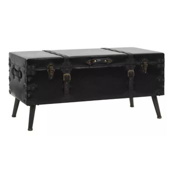 Mesa De Centro De Mdf Y Acero 102x51x48 Cm Negro