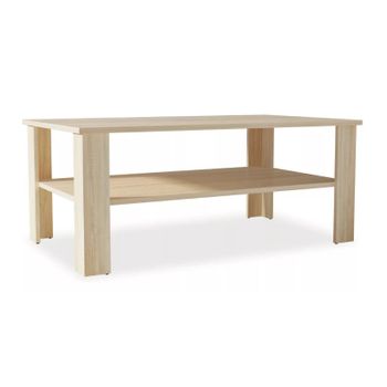 Mesa De Centro Madera De Ingeniería Roble 100x59x42 Cm Marrón