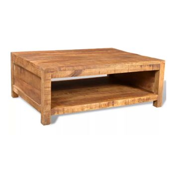 Mesa De Centro De Madera De Mango Maciza Marrón