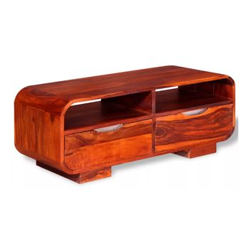 Mesa De Centro De Madera Maciza De Sheesham 90x40x35 Cm Multicolor