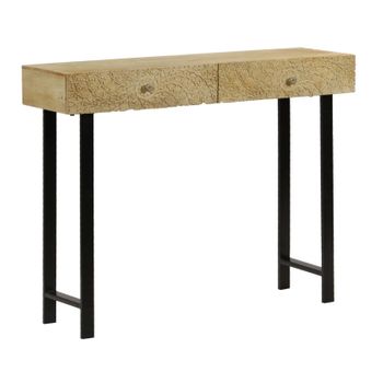 Mesa Consola De Madera Maciza De Mango 102x30x79 Cm Marrón