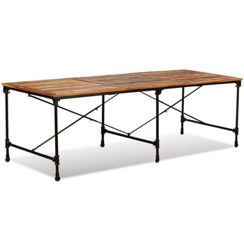 Mesa De Comedor De Madera Maciza Reciclada 240 Cm Multicolor