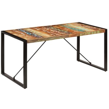 Mesa De Comedor De Madera Maciza Reciclada 140x70x75 Cm Multicolor