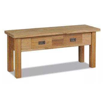 Banco De Recibidor De Madera De Teca Maciza 90x30x40 Cm Marrón