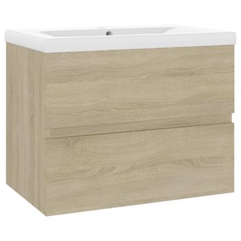 Mueble Con Lavabo Madera De Ingeniería Roble Sonoma Marrón