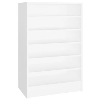 Mueble Zapatero De Madera Contrachapada Blanco 60x35x92 Cm