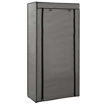 Mueble Zapatero Con Funda De Tela Gris 58x28x106 Cm