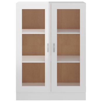 Vitrina De Madera Contrachapada Blanco Brillo 82,5x30,5x115 Cm