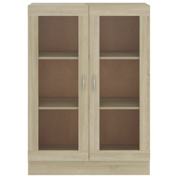 Vitrina De Madera Contrachapada Color Roble 82,5x30,5x115 Cm Marrón