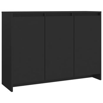 Aparador De Madera Contrachapada Negro 102x33x75 Cm