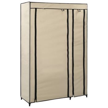 Armario Plegable De Tela Color Crema 110x45x175 Cm