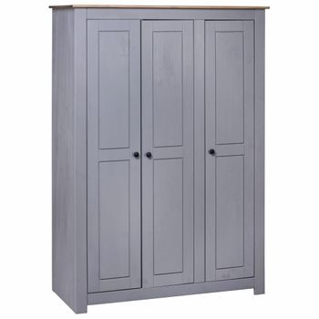 Armario 3 Puertas Madera Pino Panamá Range Gris 118x50x171,5cm