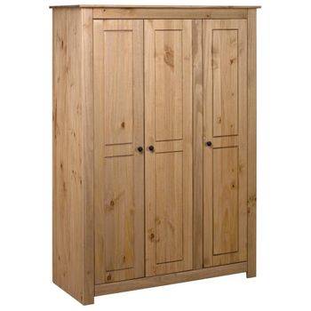 Armario De 3 Puertas Madera Pino Panamá Range 118x50x171,5 Cm Marrón