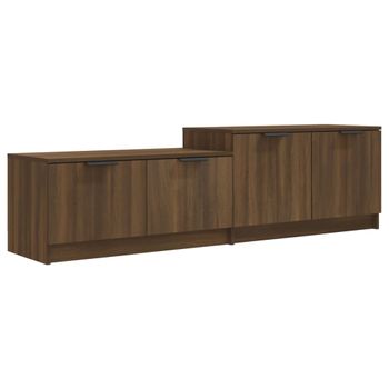 Mueble De Tv Madera Contrachapada Roble Marrón 158,5x36x45 Cm