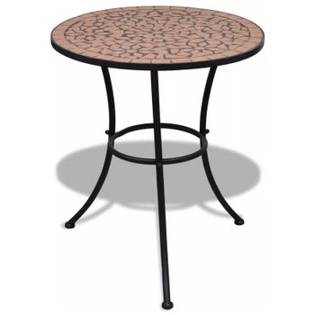 Mesa De Bistro De Mosaico Terracota 60 Cm Marrón