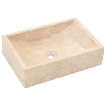 Lavabo De Mármol Crema Con Brillo 45x30x12 Cm