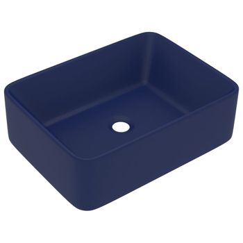 Lavabo De Lujo De Cerámica Azul Oscuro Mate 41x30x12 Cm