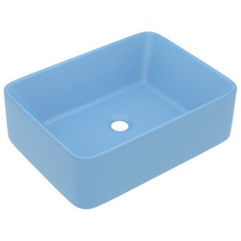 Lavabo De Lujo De Cerámica Azul Claro Mate 41x30x12 Cm