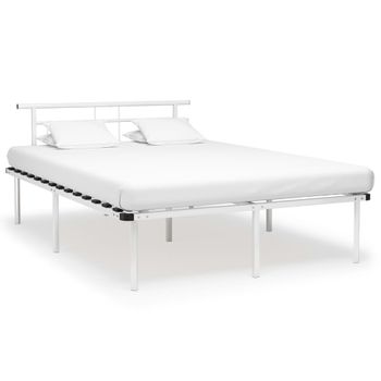 Estructura De Cama De Metal Blanco 160x200 Cm