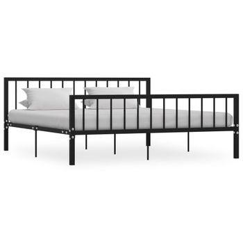 Estructura De Cama De Metal Negro 180x200 Cm