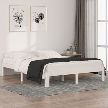 Estructura De Cama Madera Maciza De Pino King Size 150x200 Cm