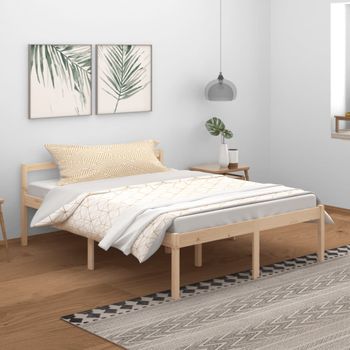 Cama Para Personas Mayores Madera Maciza De Pino 150x200 Cm